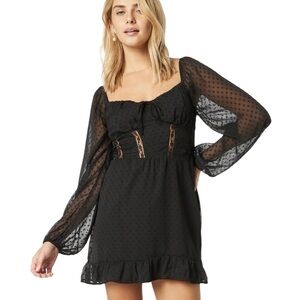 Hollister long-sleeve lace corset mini dress - large